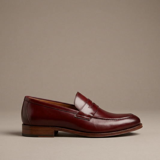 Oxblood leather penny loafer