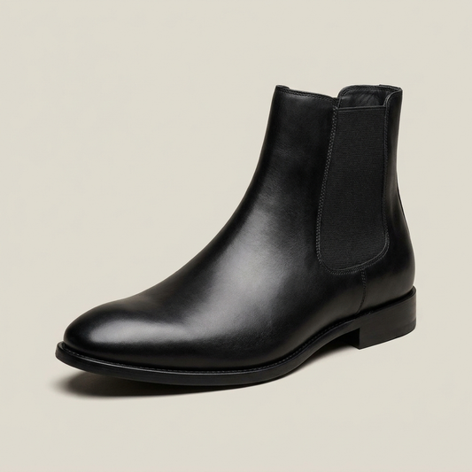 Black leather Chelsea boot